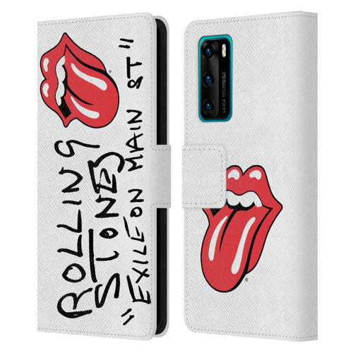 The Rolling Stones Albums Exile On Main St. Leather Book Wallet Case Cover For Huawei P40 5G