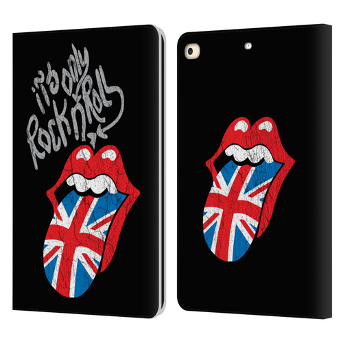 The Rolling Stones Albums Only Rock And Roll Distressed Leather Book Wallet Case Cover For Apple iPad 9.7 2017 / iPad 9.7 2018