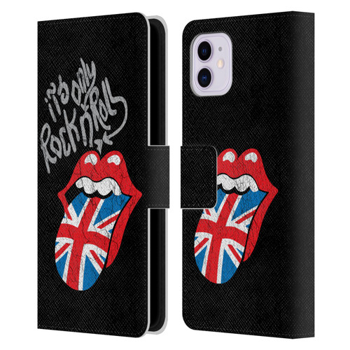 The Rolling Stones Albums Only Rock And Roll Distressed Leather Book Wallet Case Cover For Apple iPhone 11