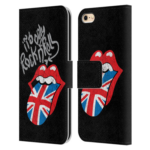 The Rolling Stones Albums Only Rock And Roll Distressed Leather Book Wallet Case Cover For Apple iPhone 6 / iPhone 6s