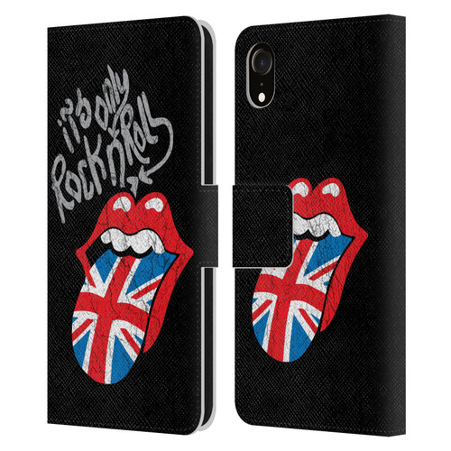 The Rolling Stones Albums Only Rock And Roll Distressed Leather Book Wallet Case Cover For Apple iPhone XR