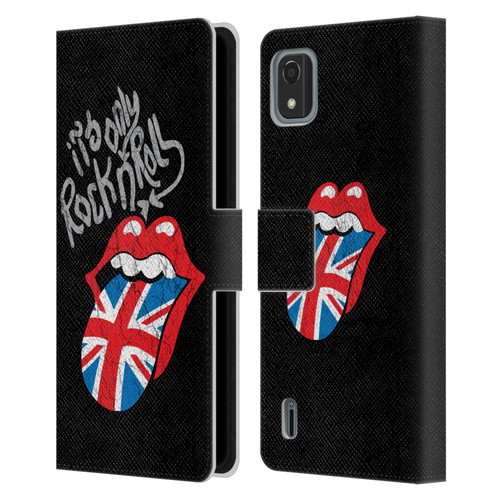 The Rolling Stones Albums Only Rock And Roll Distressed Leather Book Wallet Case Cover For Nokia C2 2nd Edition