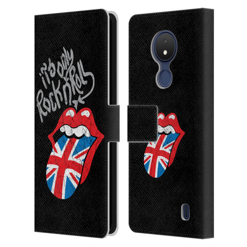 The Rolling Stones Albums Only Rock And Roll Distressed Leather Book Wallet Case Cover For Nokia C21