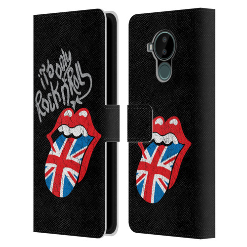 The Rolling Stones Albums Only Rock And Roll Distressed Leather Book Wallet Case Cover For Nokia C30