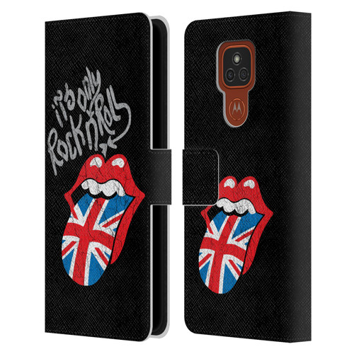 The Rolling Stones Albums Only Rock And Roll Distressed Leather Book Wallet Case Cover For Motorola Moto E7 Plus