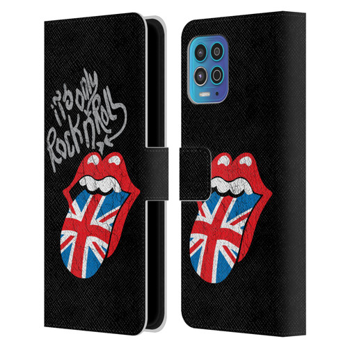 The Rolling Stones Albums Only Rock And Roll Distressed Leather Book Wallet Case Cover For Motorola Moto G100