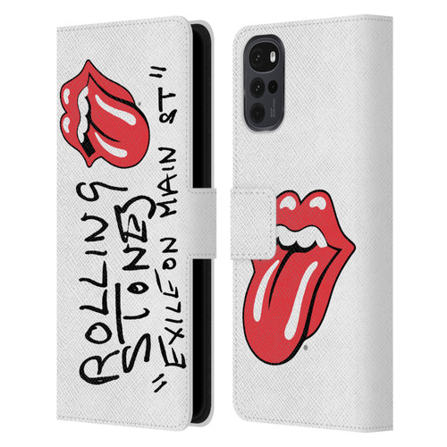 The Rolling Stones Albums Exile On Main St. Leather Book Wallet Case Cover For Motorola Moto G22