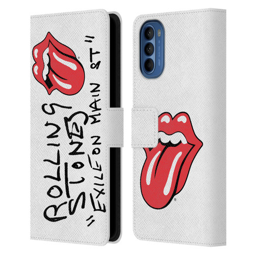 The Rolling Stones Albums Exile On Main St. Leather Book Wallet Case Cover For Motorola Moto G41