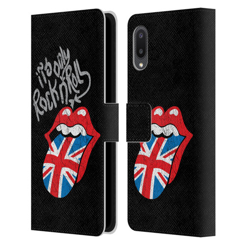The Rolling Stones Albums Only Rock And Roll Distressed Leather Book Wallet Case Cover For Samsung Galaxy A02/M02 (2021)