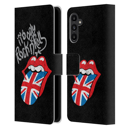 The Rolling Stones Albums Only Rock And Roll Distressed Leather Book Wallet Case Cover For Samsung Galaxy A13 5G (2021)