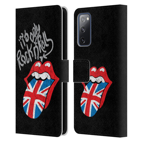 The Rolling Stones Albums Only Rock And Roll Distressed Leather Book Wallet Case Cover For Samsung Galaxy S20 FE / 5G