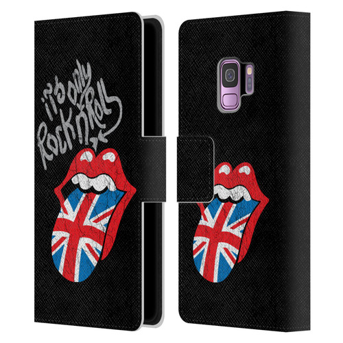 The Rolling Stones Albums Only Rock And Roll Distressed Leather Book Wallet Case Cover For Samsung Galaxy S9