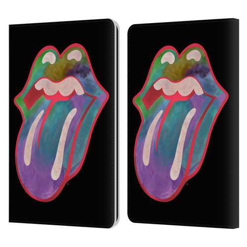 The Rolling Stones Graphics Watercolour Tongue Leather Book Wallet Case Cover For Amazon Kindle Paperwhite 1 / 2 / 3