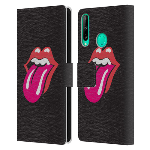 The Rolling Stones Graphics Pink Tongue Leather Book Wallet Case Cover For Huawei P40 lite E