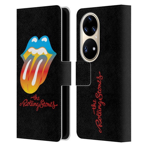 The Rolling Stones Graphics Rainbow Tongue Leather Book Wallet Case Cover For Huawei P50 Pro