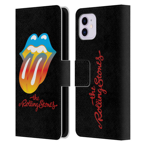 The Rolling Stones Graphics Rainbow Tongue Leather Book Wallet Case Cover For Apple iPhone 11