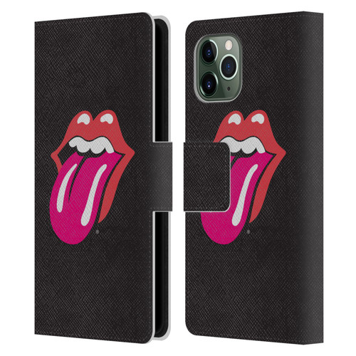 The Rolling Stones Graphics Pink Tongue Leather Book Wallet Case Cover For Apple iPhone 11 Pro