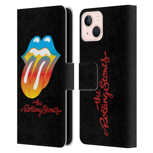The Rolling Stones Graphics Rainbow Tongue Leather Book Wallet Case Cover For Apple iPhone 13