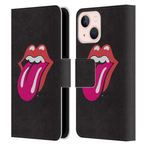 The Rolling Stones Graphics Pink Tongue Leather Book Wallet Case Cover For Apple iPhone 13 Mini