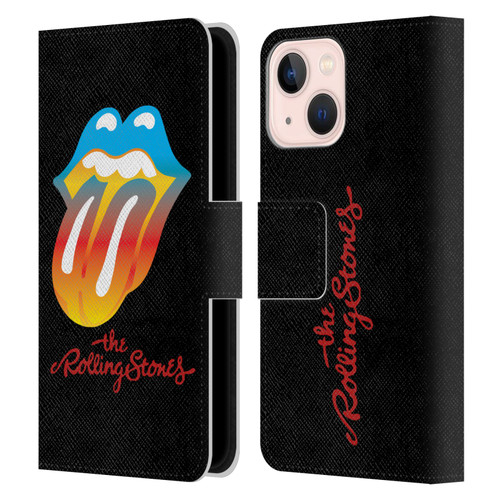 The Rolling Stones Graphics Rainbow Tongue Leather Book Wallet Case Cover For Apple iPhone 13 Mini