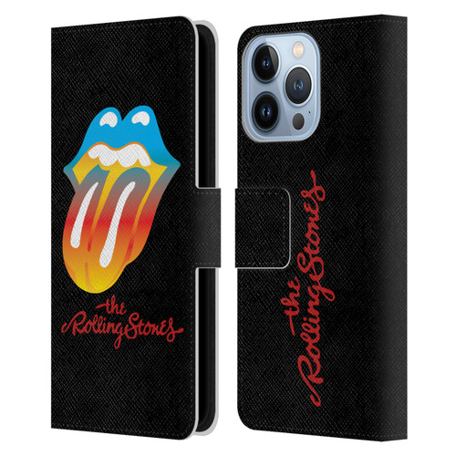 The Rolling Stones Graphics Rainbow Tongue Leather Book Wallet Case Cover For Apple iPhone 13 Pro