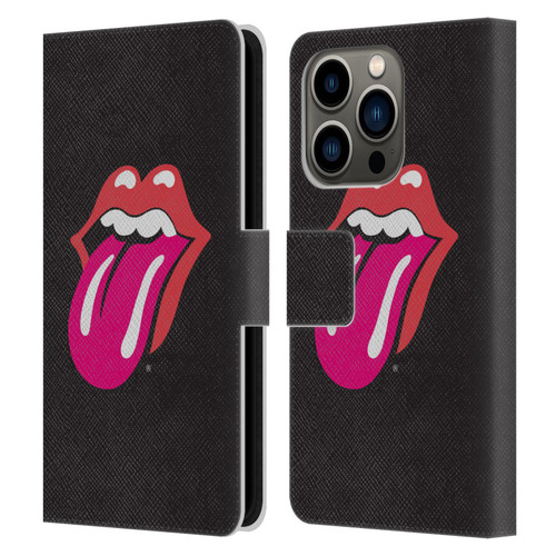 The Rolling Stones Graphics Pink Tongue Leather Book Wallet Case Cover For Apple iPhone 14 Pro