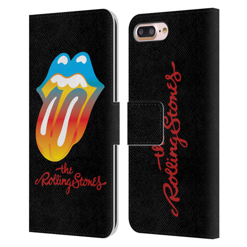 The Rolling Stones Graphics Rainbow Tongue Leather Book Wallet Case Cover For Apple iPhone 7 Plus / iPhone 8 Plus
