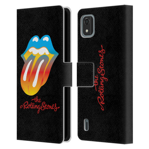 The Rolling Stones Graphics Rainbow Tongue Leather Book Wallet Case Cover For Nokia C2 2nd Edition