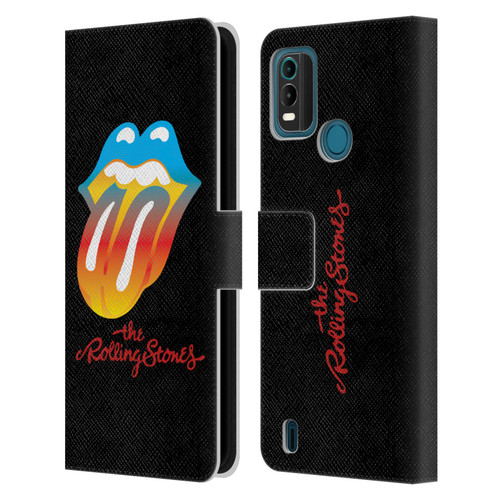 The Rolling Stones Graphics Rainbow Tongue Leather Book Wallet Case Cover For Nokia G11 Plus