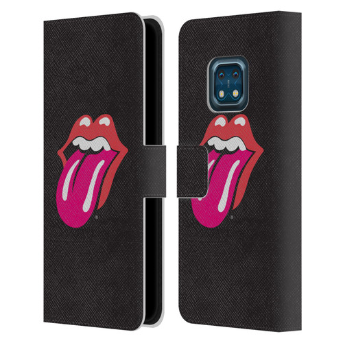 The Rolling Stones Graphics Pink Tongue Leather Book Wallet Case Cover For Nokia XR20