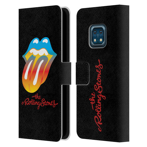 The Rolling Stones Graphics Rainbow Tongue Leather Book Wallet Case Cover For Nokia XR20
