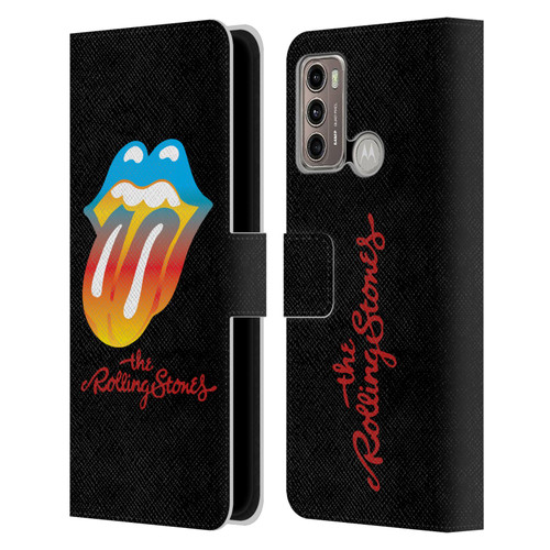 The Rolling Stones Graphics Rainbow Tongue Leather Book Wallet Case Cover For Motorola Moto G60 / Moto G40 Fusion