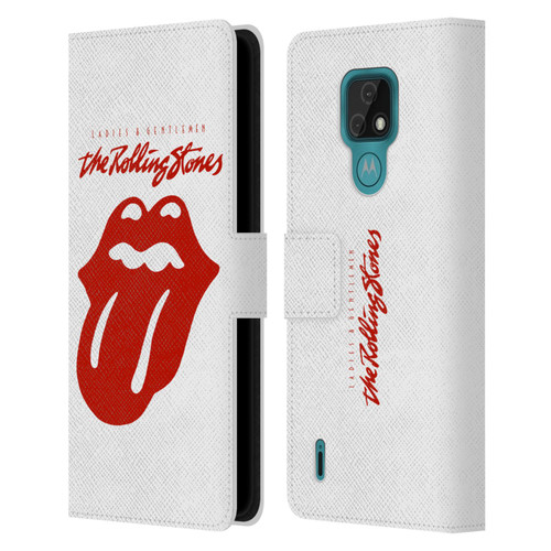 The Rolling Stones Graphics Ladies and Gentlemen Movie Leather Book Wallet Case Cover For Motorola Moto E7