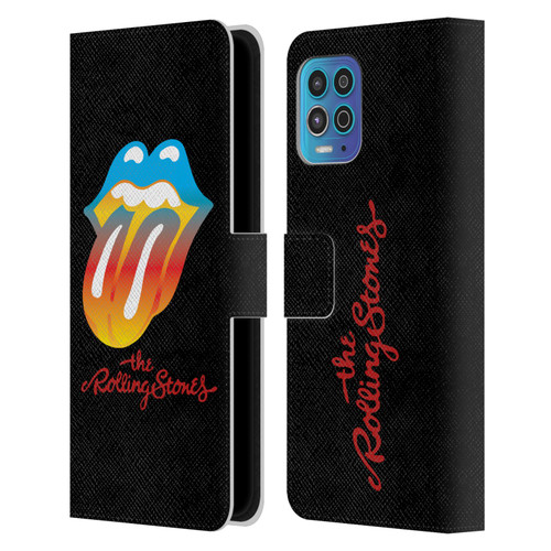 The Rolling Stones Graphics Rainbow Tongue Leather Book Wallet Case Cover For Motorola Moto G100