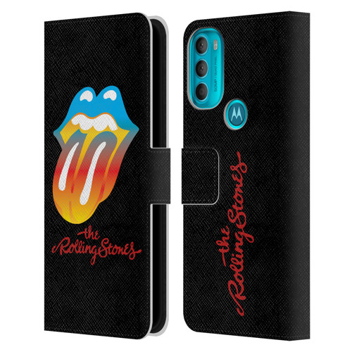 The Rolling Stones Graphics Rainbow Tongue Leather Book Wallet Case Cover For Motorola Moto G71 5G