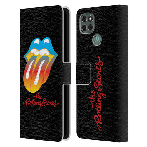 The Rolling Stones Graphics Rainbow Tongue Leather Book Wallet Case Cover For Motorola Moto G9 Power