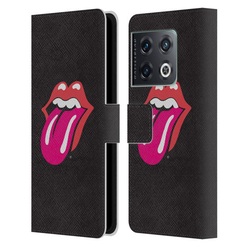 The Rolling Stones Graphics Pink Tongue Leather Book Wallet Case Cover For OnePlus 10 Pro