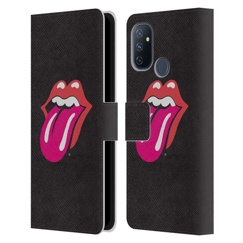 The Rolling Stones Graphics Pink Tongue Leather Book Wallet Case Cover For OnePlus Nord N100