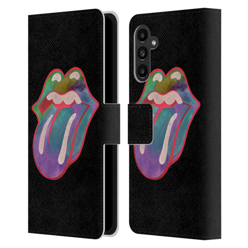 The Rolling Stones Graphics Watercolour Tongue Leather Book Wallet Case Cover For Samsung Galaxy A13 5G (2021)