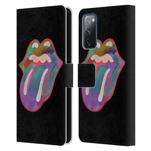 The Rolling Stones Graphics Watercolour Tongue Leather Book Wallet Case Cover For Samsung Galaxy S20 FE / 5G
