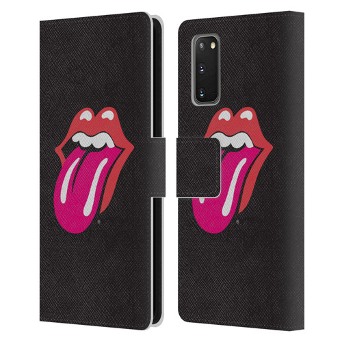 The Rolling Stones Graphics Pink Tongue Leather Book Wallet Case Cover For Samsung Galaxy S20 / S20 5G