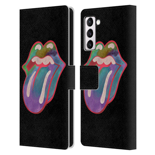 The Rolling Stones Graphics Watercolour Tongue Leather Book Wallet Case Cover For Samsung Galaxy S21+ 5G