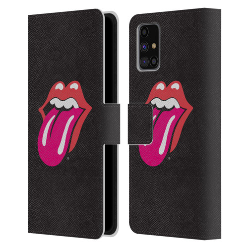 The Rolling Stones Graphics Pink Tongue Leather Book Wallet Case Cover For Samsung Galaxy M31s (2020)