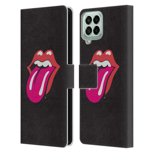 The Rolling Stones Graphics Pink Tongue Leather Book Wallet Case Cover For Samsung Galaxy M33 (2022)