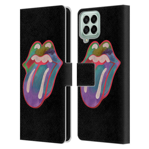 The Rolling Stones Graphics Watercolour Tongue Leather Book Wallet Case Cover For Samsung Galaxy M53 (2022)