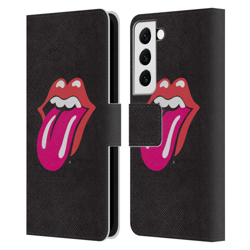 The Rolling Stones Graphics Pink Tongue Leather Book Wallet Case Cover For Samsung Galaxy S22 5G