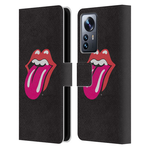 The Rolling Stones Graphics Pink Tongue Leather Book Wallet Case Cover For Xiaomi 12 Pro