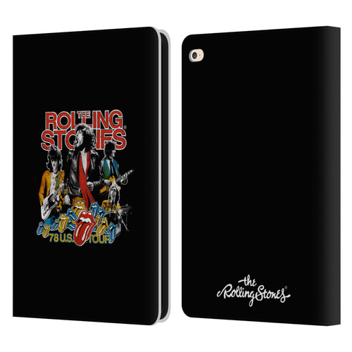 The Rolling Stones Key Art 78 Us Tour Vintage Leather Book Wallet Case Cover For Apple iPad Air 2 (2014)