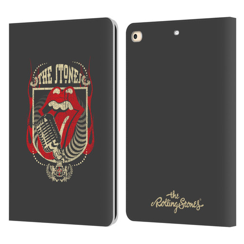 The Rolling Stones Key Art Jumbo Tongue Leather Book Wallet Case Cover For Apple iPad 9.7 2017 / iPad 9.7 2018