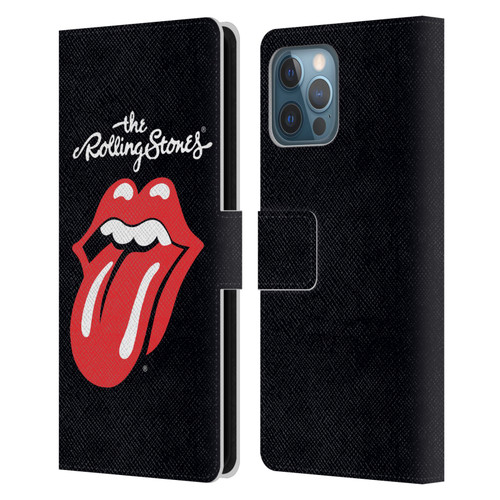 The Rolling Stones Key Art Tongue Classic Leather Book Wallet Case Cover For Apple iPhone 12 Pro Max